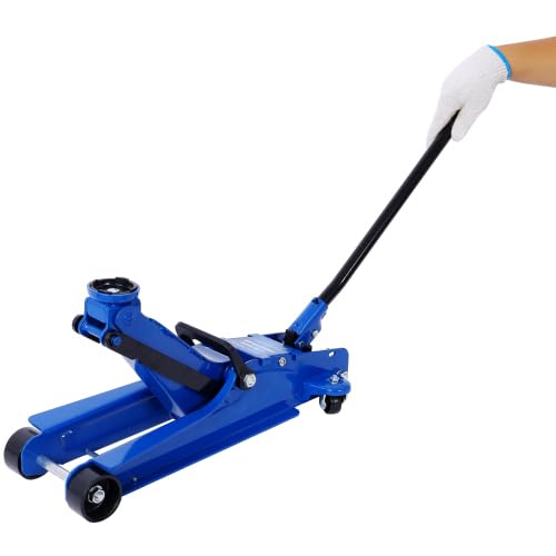 Heavy-Duty Steel Racing Floor Jack 2.5 Ton Blue A878889