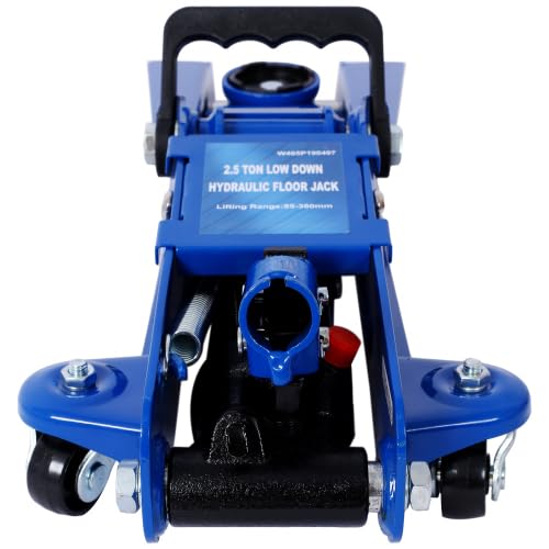 Heavy-Duty Steel Racing Floor Jack 2.5 Ton Blue A878889