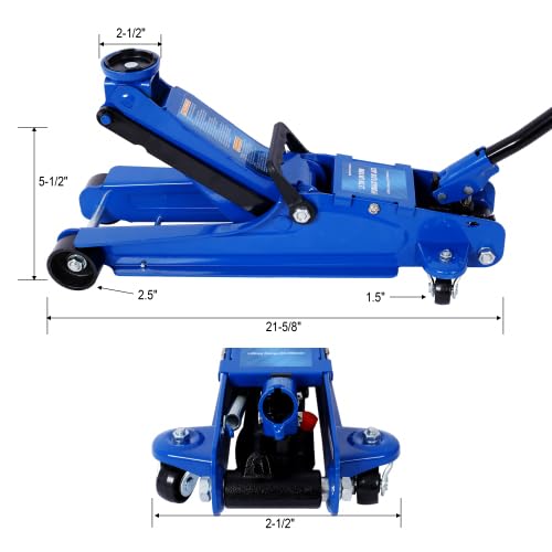 Heavy-Duty Steel Racing Floor Jack 2.5 Ton Blue A878889