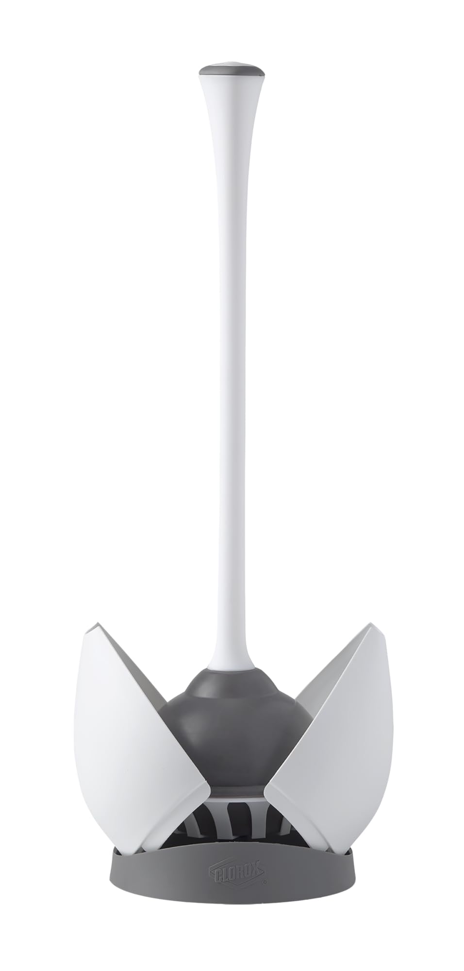 Heavy-Duty Toilet Plunger with Hideaway Holder, White Z25297