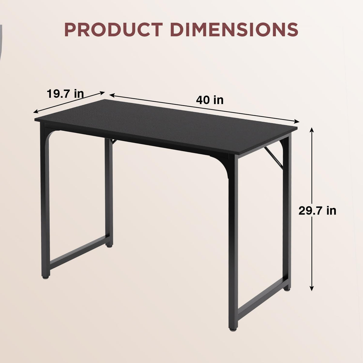 39 Inch Black Computer Desk M70288