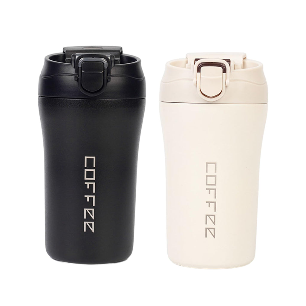 14oz 2 Pack Insulated Stainless Steel Coffee Tumbler Set with Lid and Straw I31933
