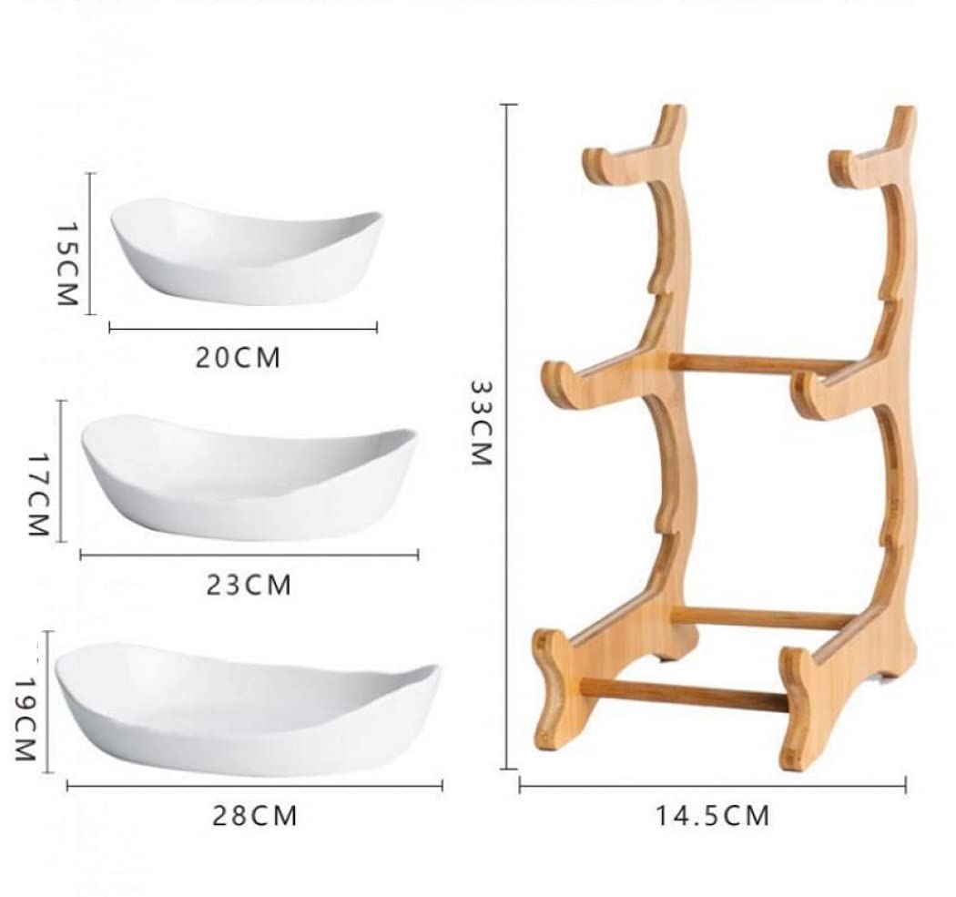 3 Tier Ceramic Fruit Basket with Holder E3837