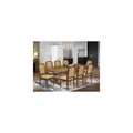 9 Piece Kitchen Table Set with 8 Dark Grey PU Leather Chairs Z952