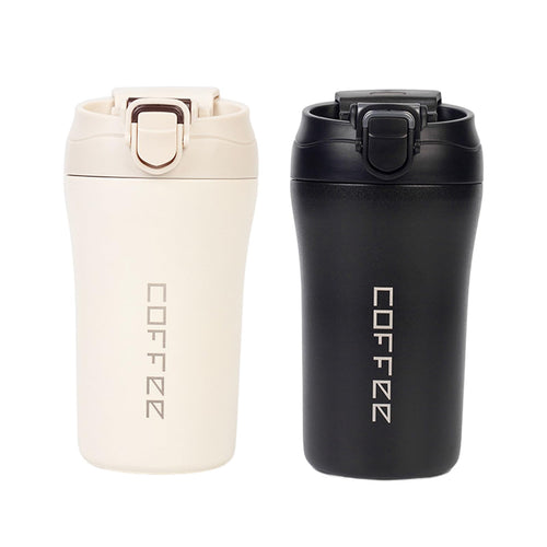 14oz 2 Pack Insulated Stainless Steel Coffee Tumbler Set with Lid and Straw I31933