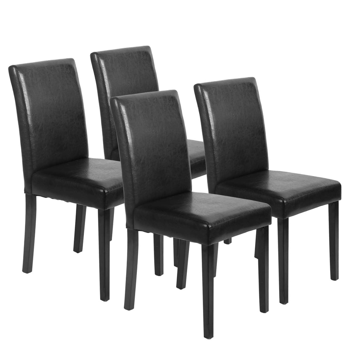 Black PU Leather Set of 4 Dining Chairs J847054