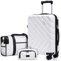 3 Piece White Carry On Luggage Set A504905