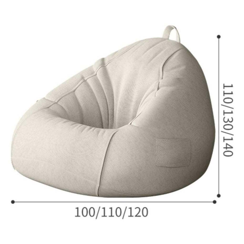 Washable Bean Bag Chair Cover Only 110 * 130cm Yellow K1671