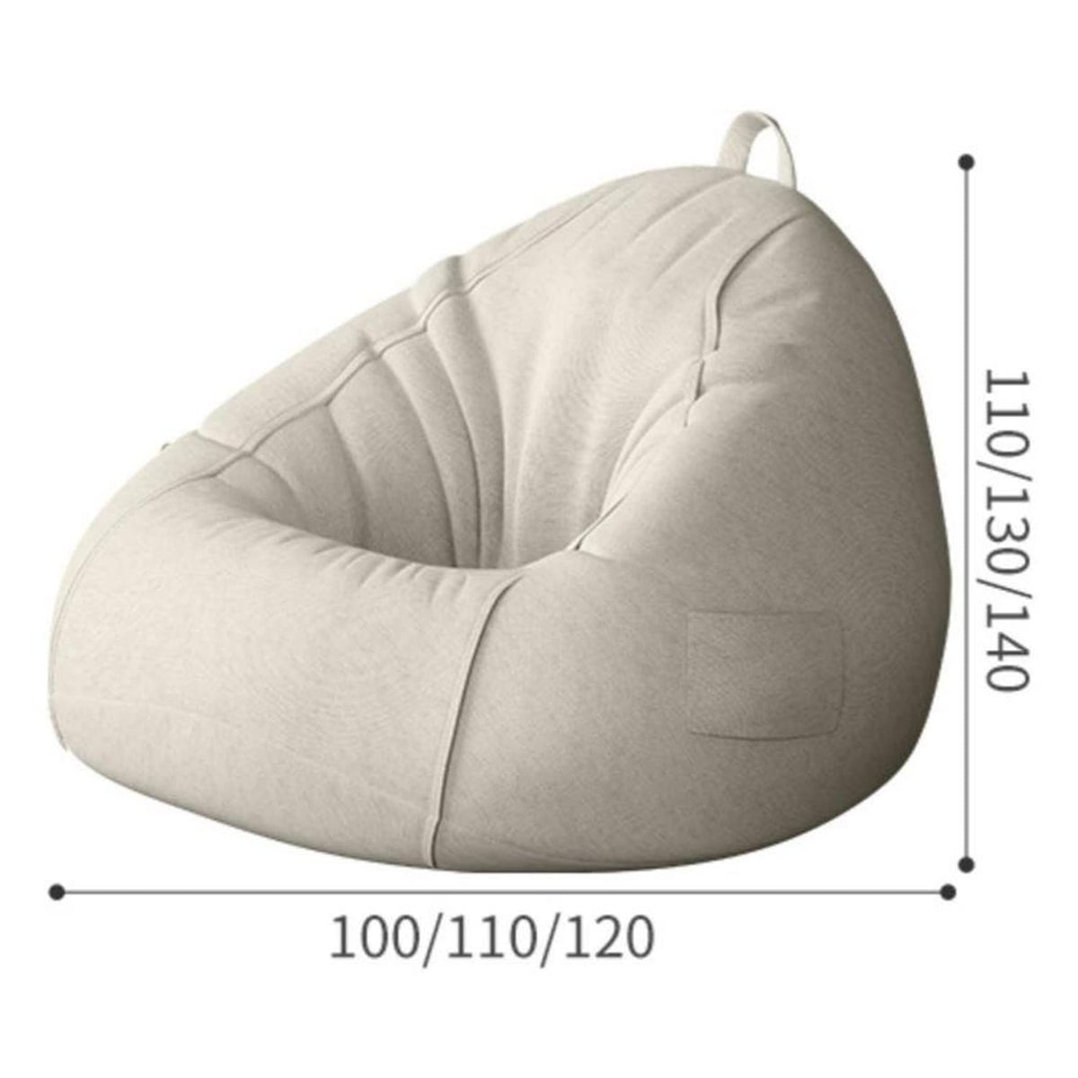 Washable Bean Bag Chair Cover Only 110 * 130cm Yellow K1671