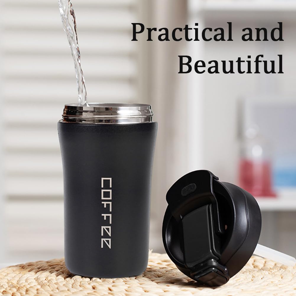 14oz 2 Pack Insulated Stainless Steel Coffee Tumbler Set with Lid and Straw I31933