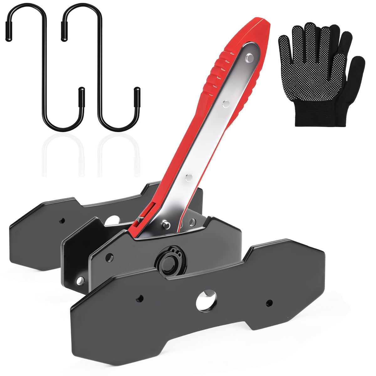 Brake Caliper Compression Tool with 2 Steel Plates and 2 Hooks U89836