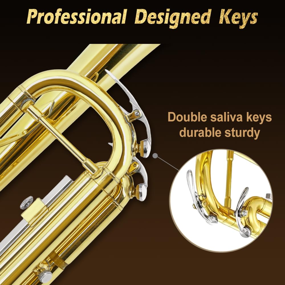 Standard Trumpet Set with Carrying Case 7C Mouthpiece Brass Q69380
