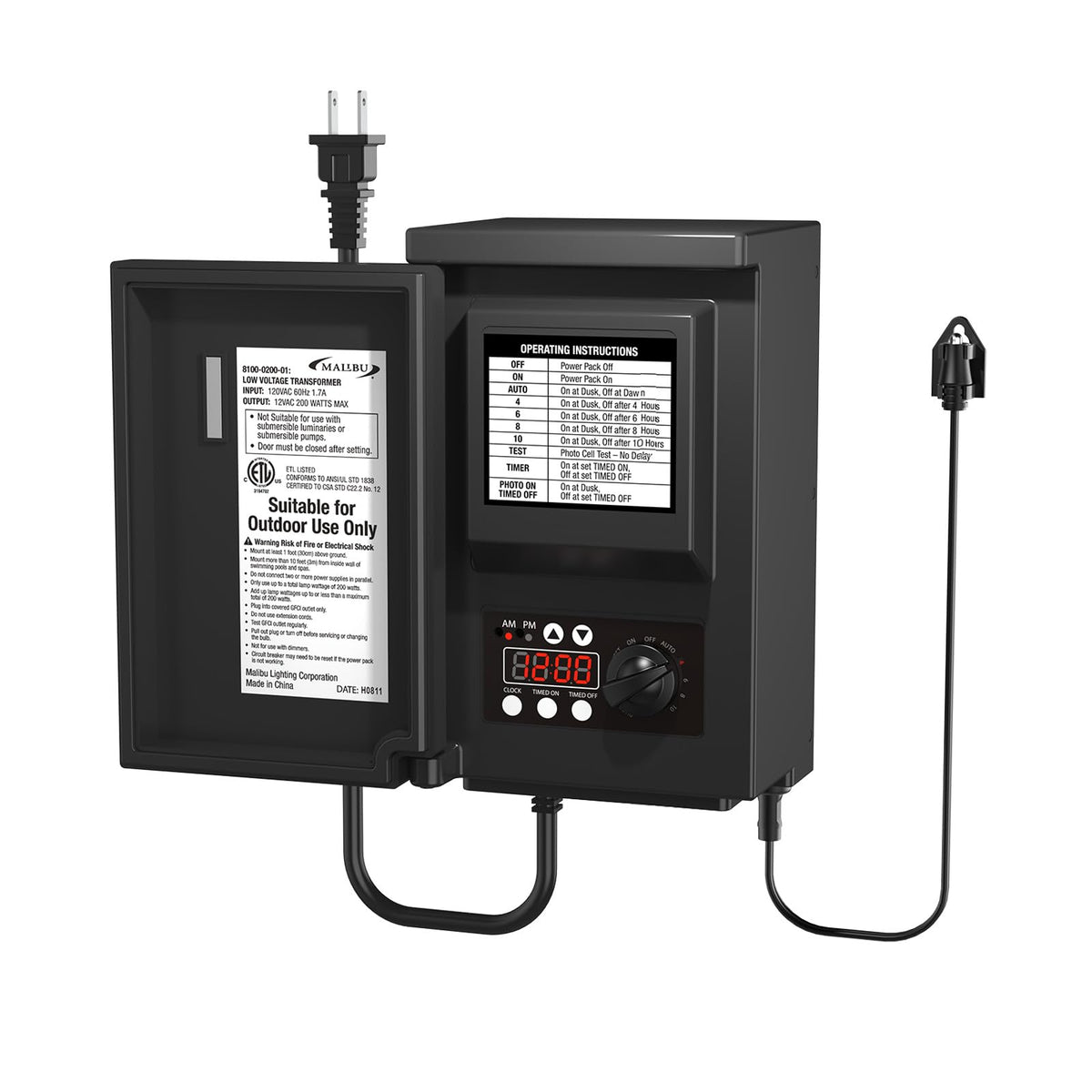 200W Low Voltage Landscape Lighting Transformer E248865