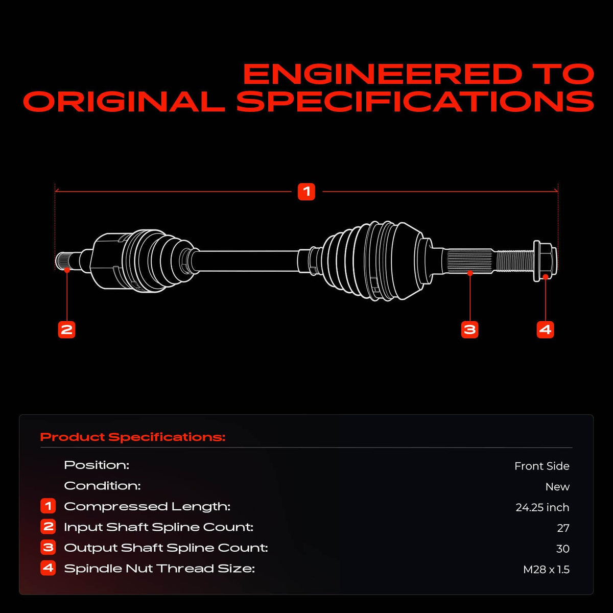 Front CV Axle Shaft Assembly Q6073