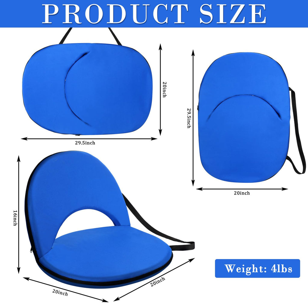 4 Pcs Adjustable Folding Portable Stadium Seats with Back I191286