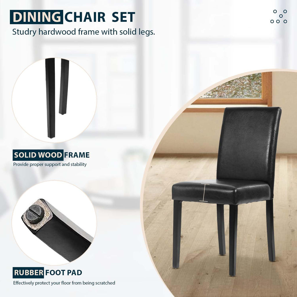 Black PU Leather Set of 4 Dining Chairs J847054
