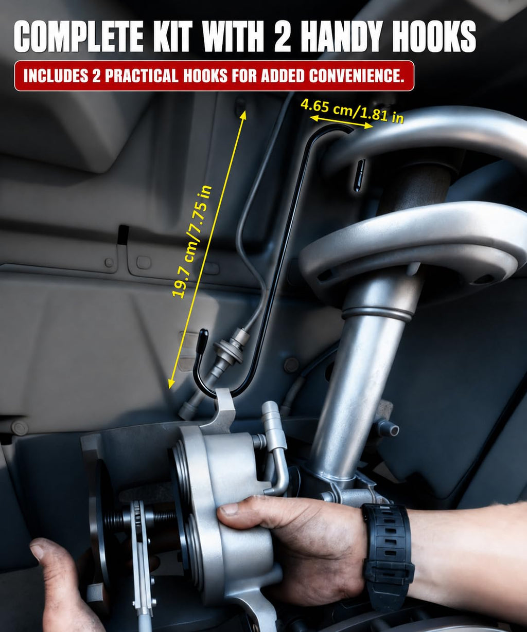 Brake Caliper Compression Tool with 2 Steel Plates and 2 Hooks U89836
