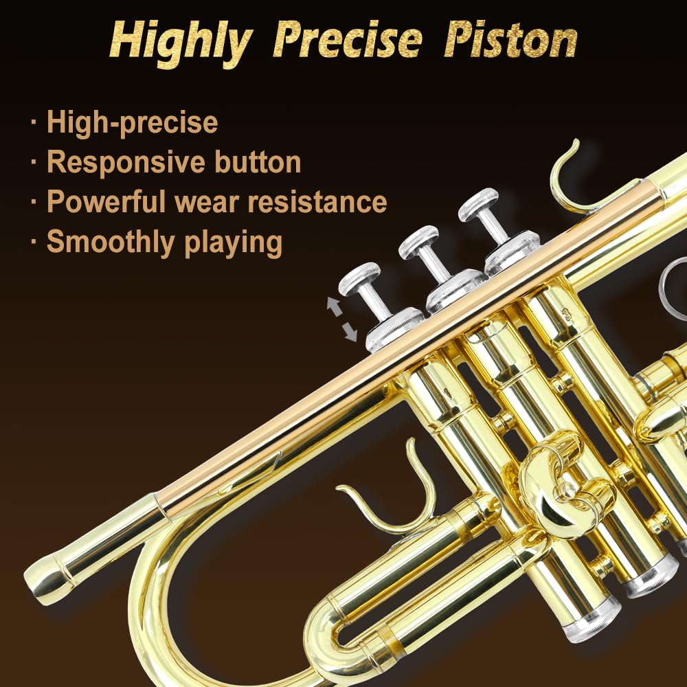 Standard Trumpet Set with Carrying Case 7C Mouthpiece Brass Q69380
