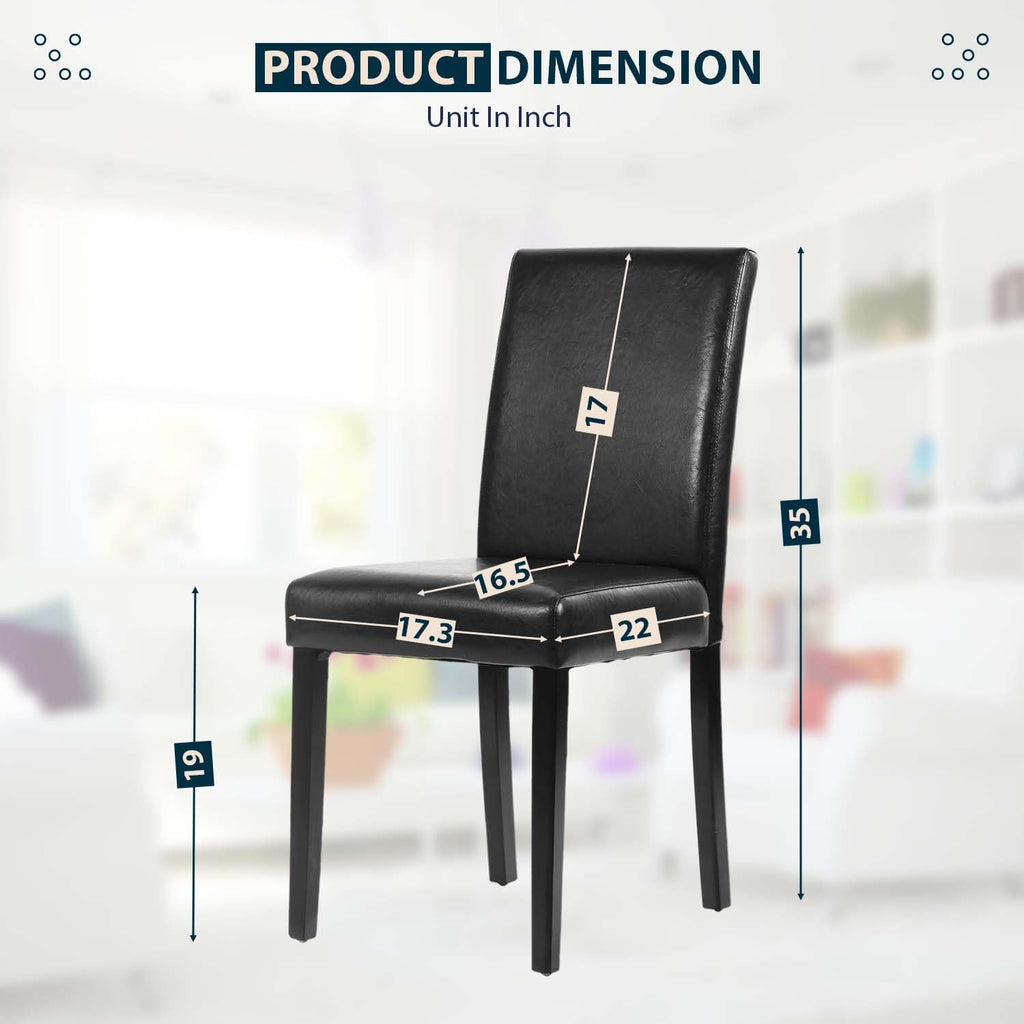 Black PU Leather Set of 4 Dining Chairs J847054