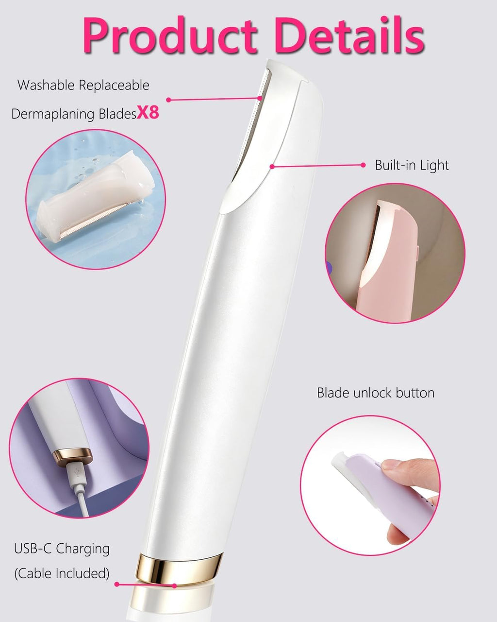 Dermaplane Razor with 9 Refill Blade M7714