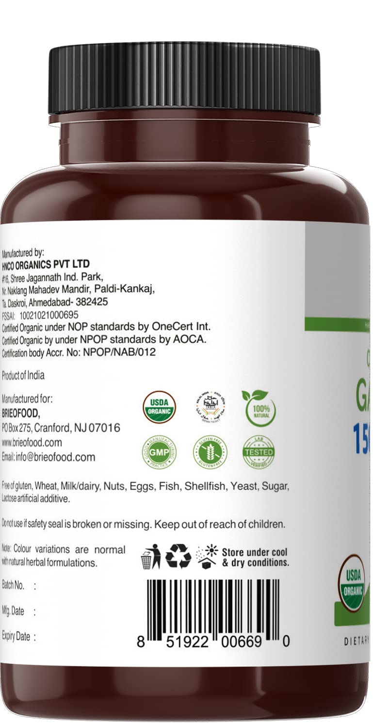 Organic Garlic 1500mg 90 Vegetarian Tablets U744684