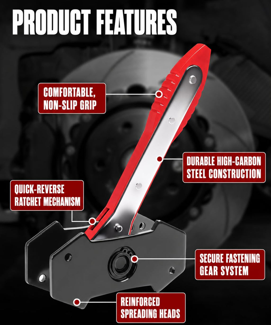 Brake Caliper Compression Tool with 2 Steel Plates and 2 Hooks U89836