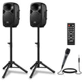 8 Inch Rechargeable PA Speakers with Tripod Stands F43637