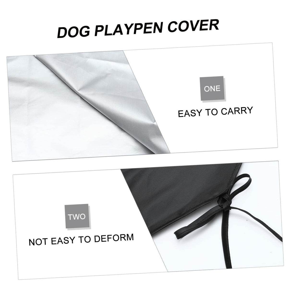 Sunproof Waterproof Dog Playpen Roof Cover Black Y60559