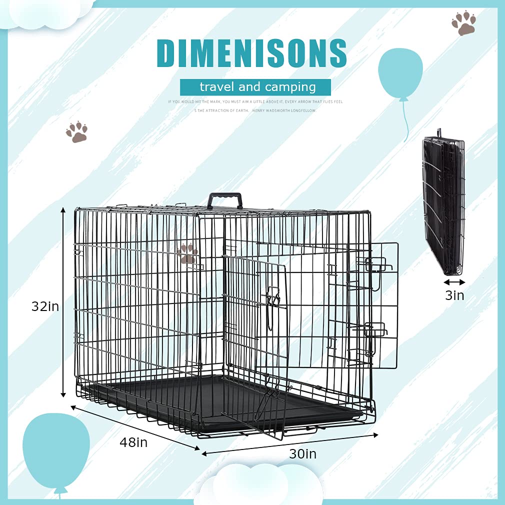 Black Metal Dog Crate R548612