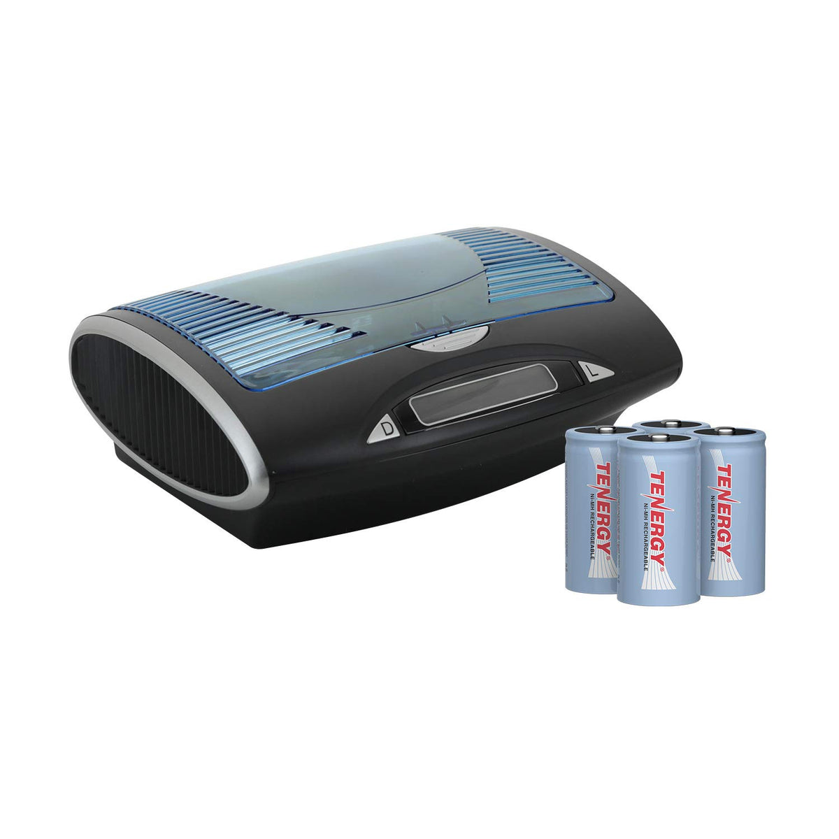 Rechargeable C Batteries and LCD Smart Battery Charger, 4 Pack F99698