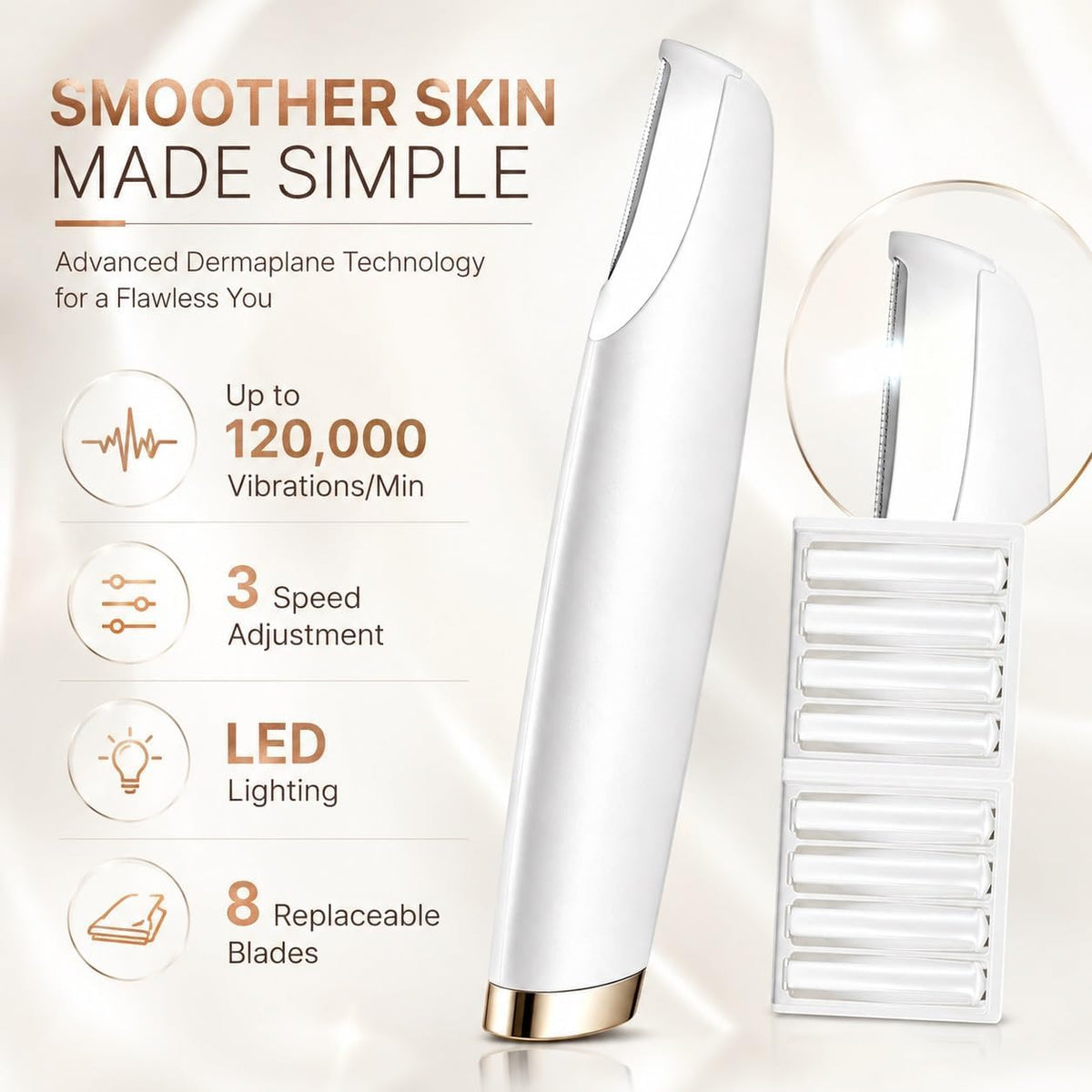 Dermaplane Razor with 9 Refill Blade M7714