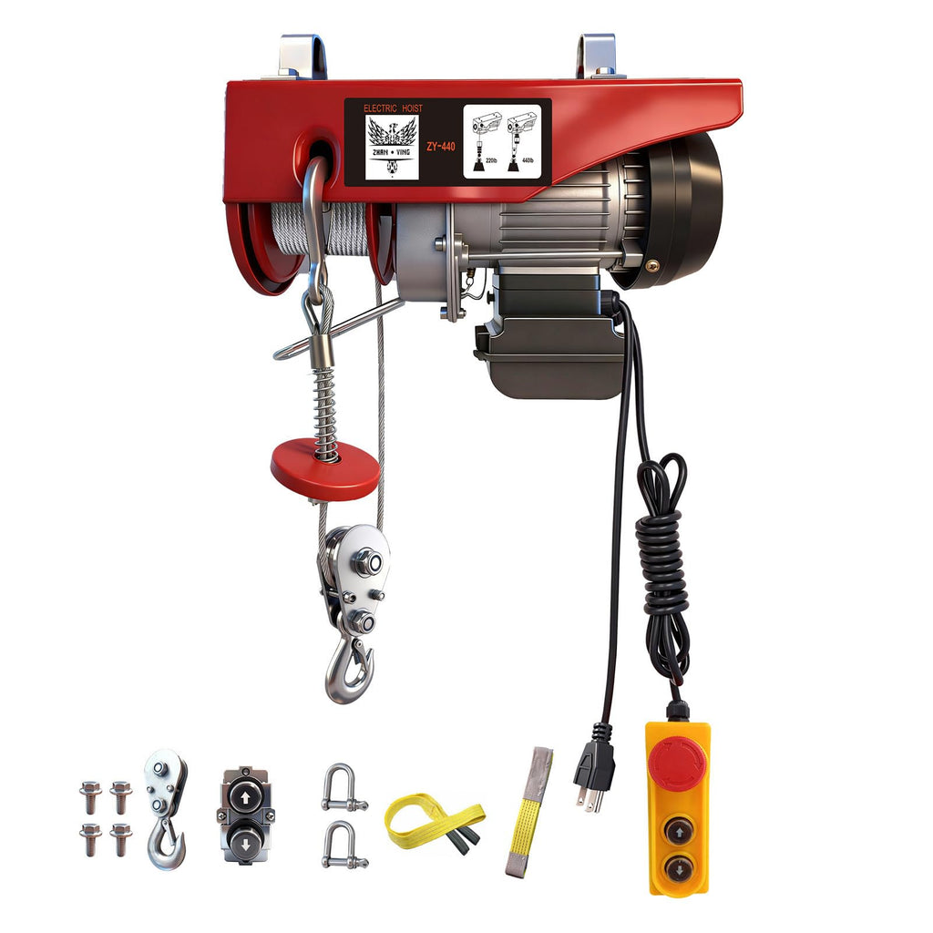 440 lbs 110V Electric Hoist with 14ft Wired Remote Control I24103