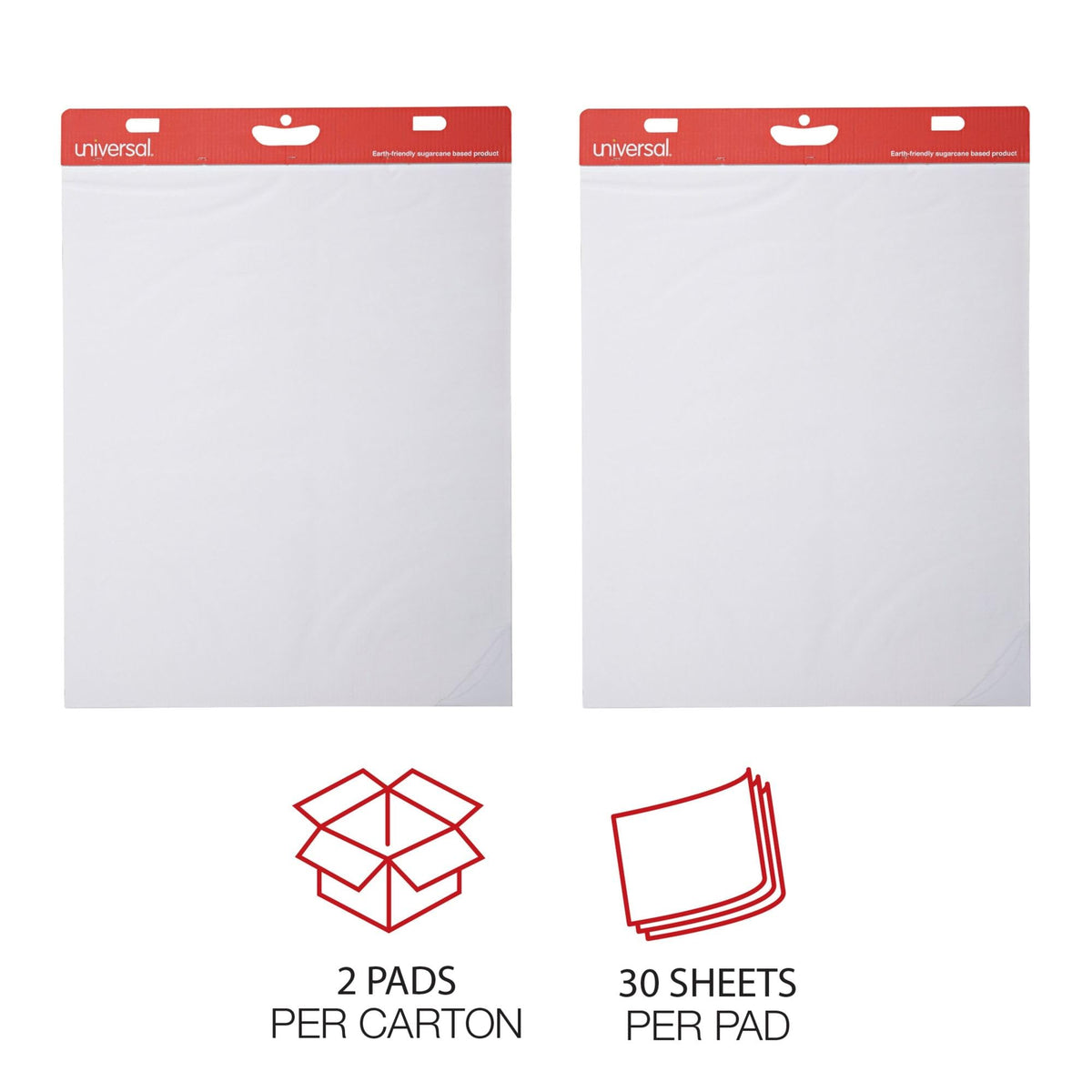 Self Stick Easel Pads, Unruled, 25 x 30, White, 30-Sheet, Case of 2 Q653
