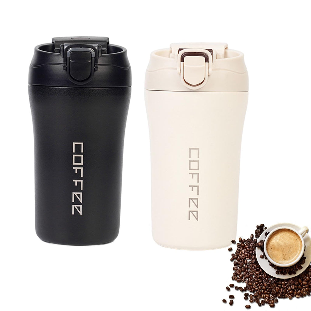 14oz 2 Pack Insulated Stainless Steel Coffee Tumbler Set with Lid and Straw I31933