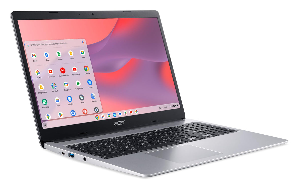 Chromebook 315 Laptop Intel Celeron N4000 15.6 HD 4GB 64GB eMMC Chrome OS Pure Silver J32400