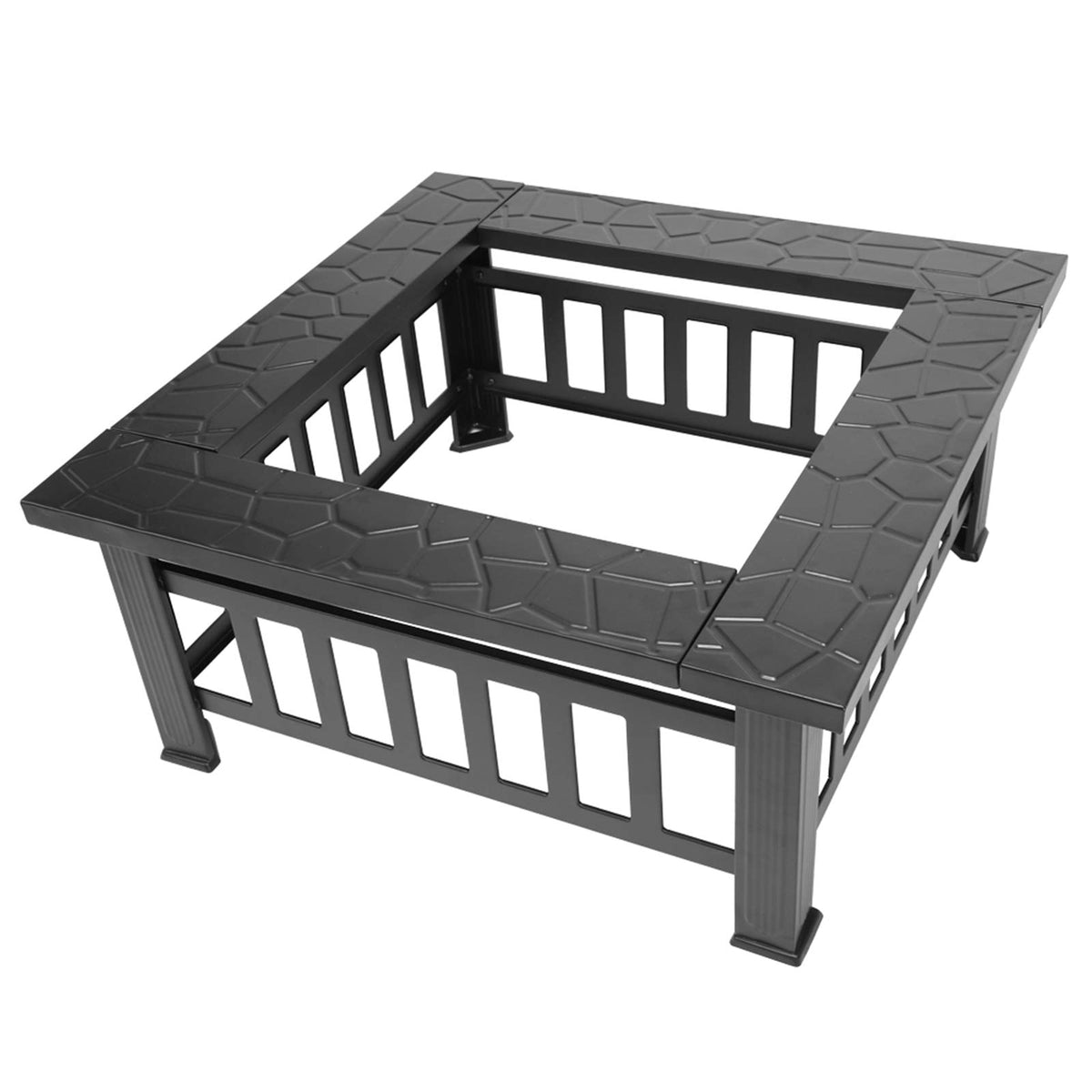 32 inch Black Wood Burning Steel Fire Pit J4813