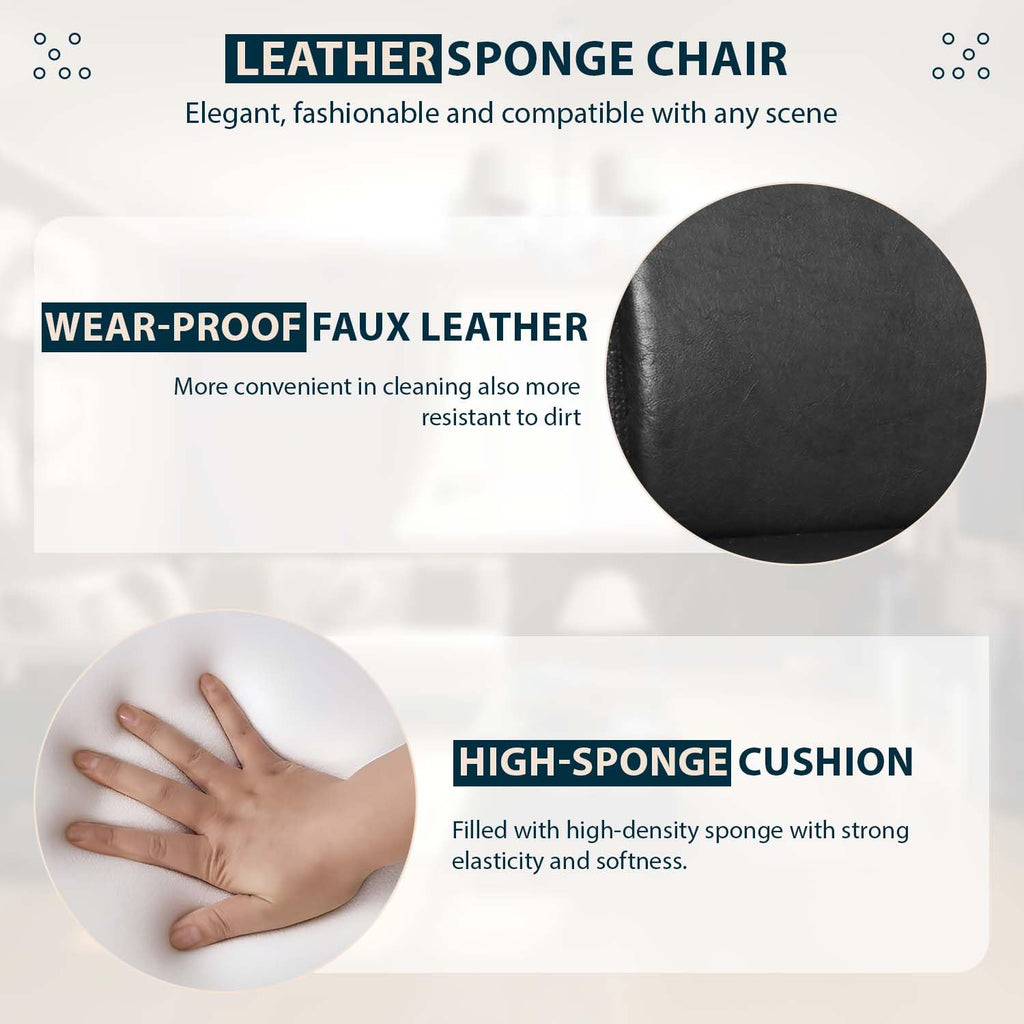 Black PU Leather Set of 4 Dining Chairs J847054