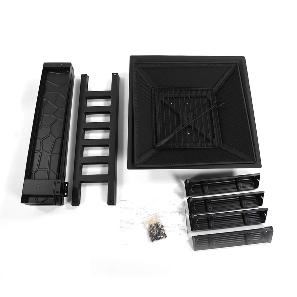 32 inch Black Wood Burning Steel Fire Pit J4813