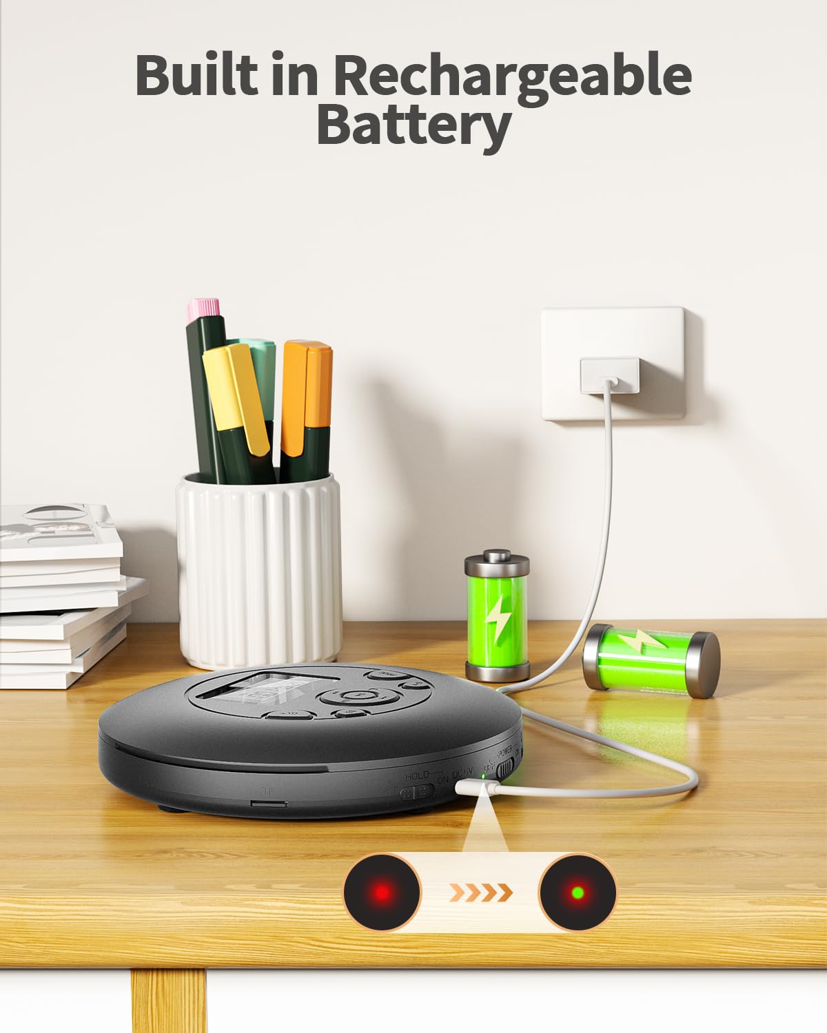 Portable CD Player Rechargeable with Headphones T968