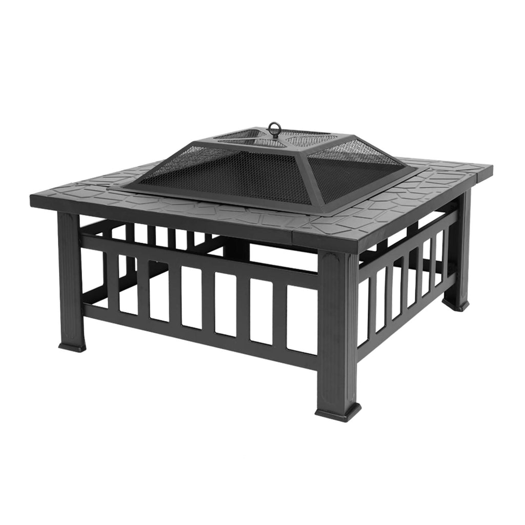 32 inch Black Wood Burning Steel Fire Pit J4813