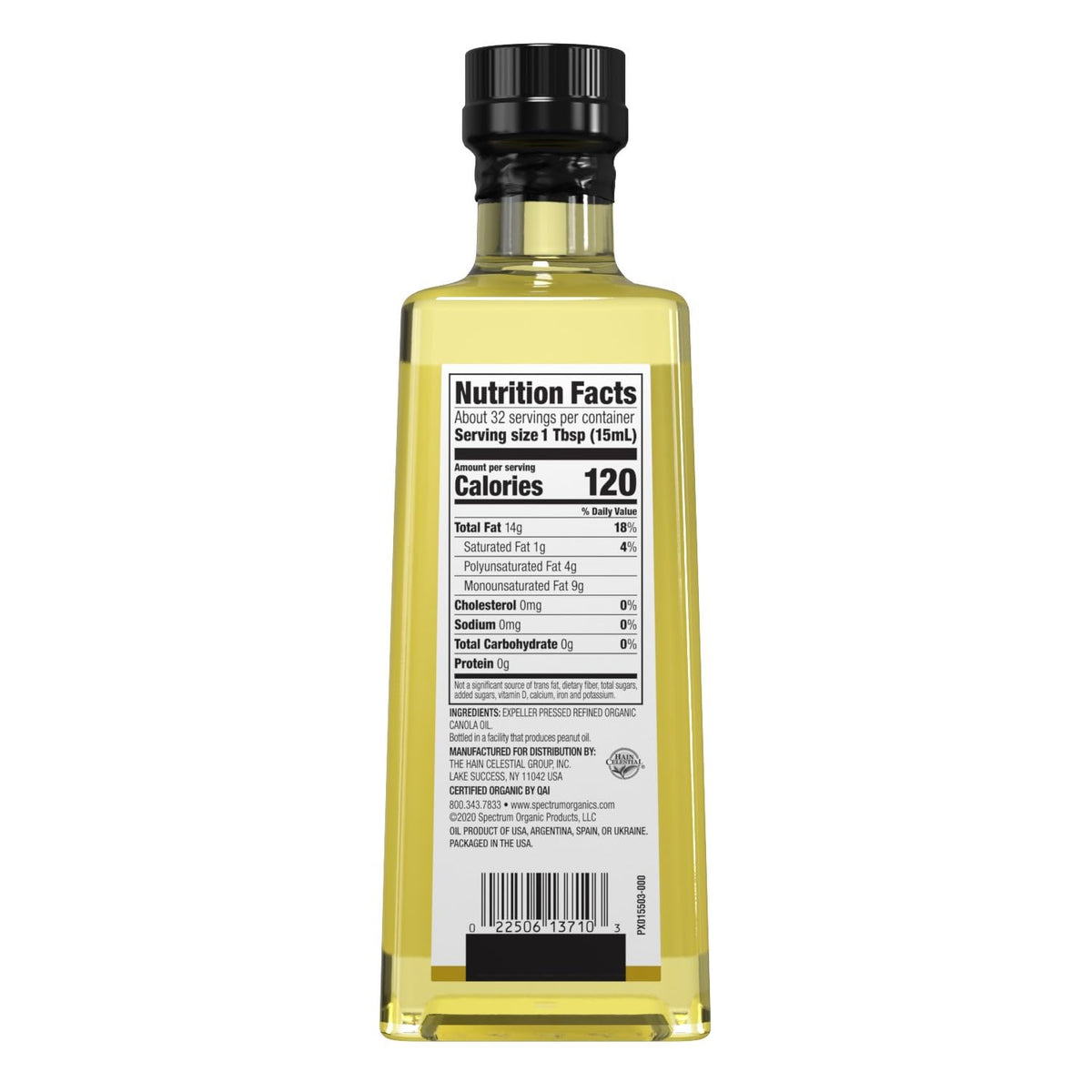 Organic Refined Canola Oil, 16 oz Y2154