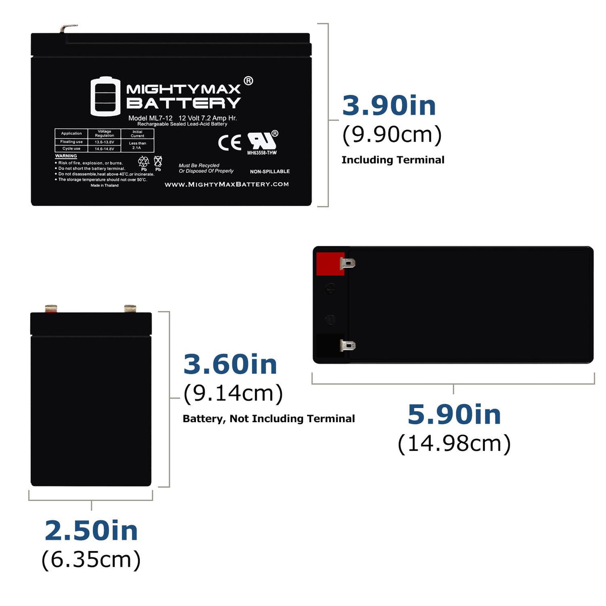 12 Volt 7.2 AH SLA Battery V626