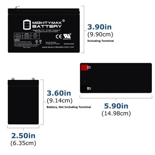 12 Volt 7.2 AH SLA Battery V626