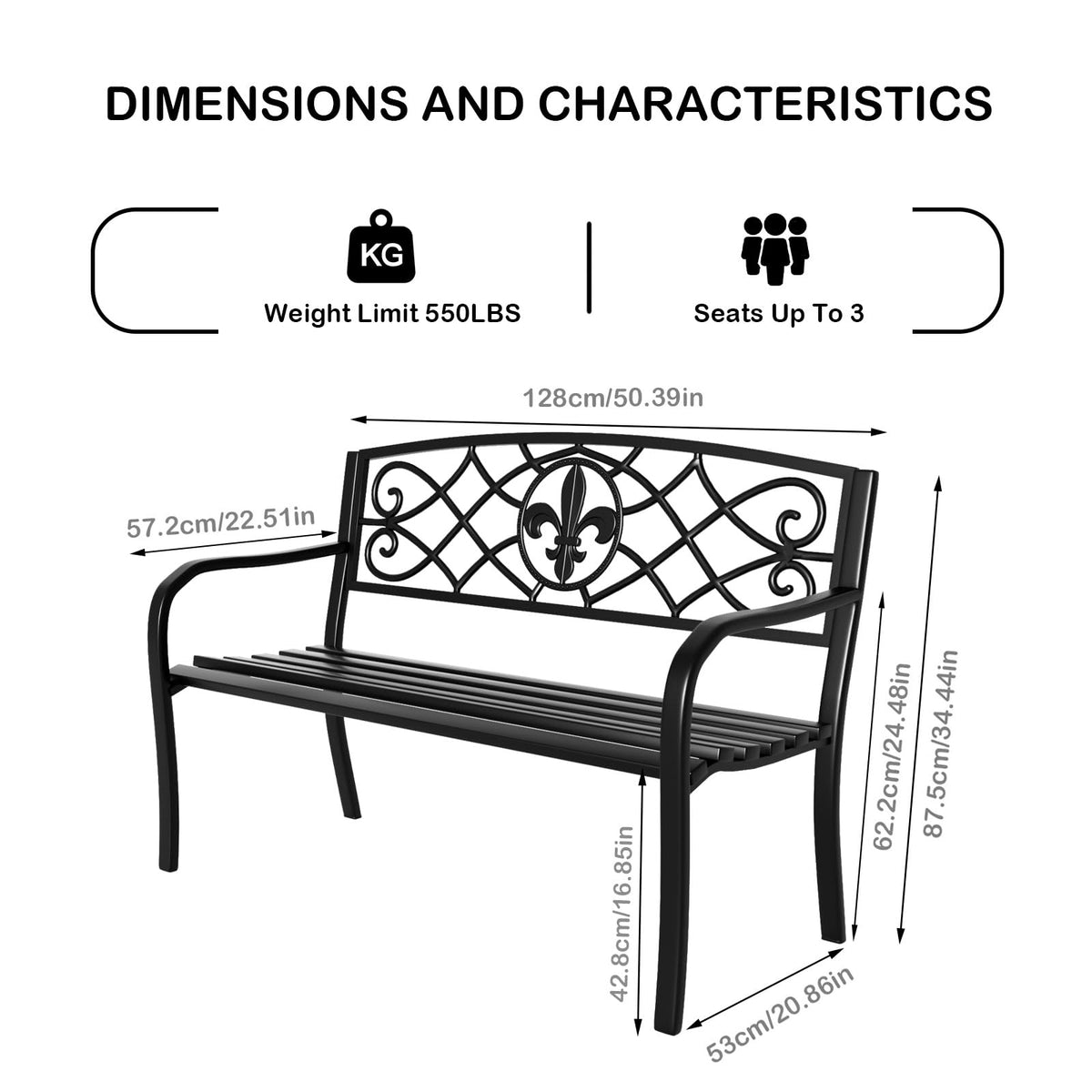 50 Inches Outdoor Bench G4931