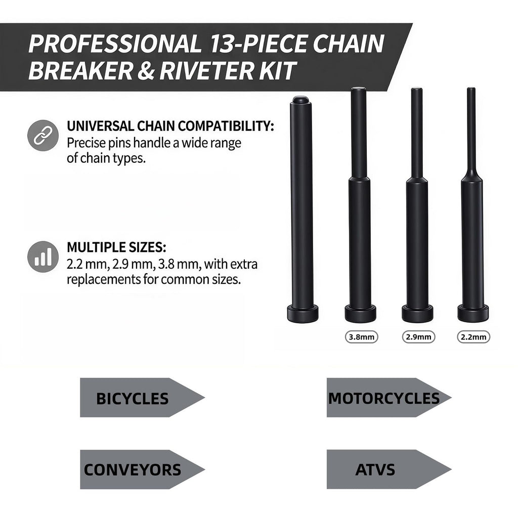 13 Pc Motorcycle Chain Breaker Rivet Tool Kit W111