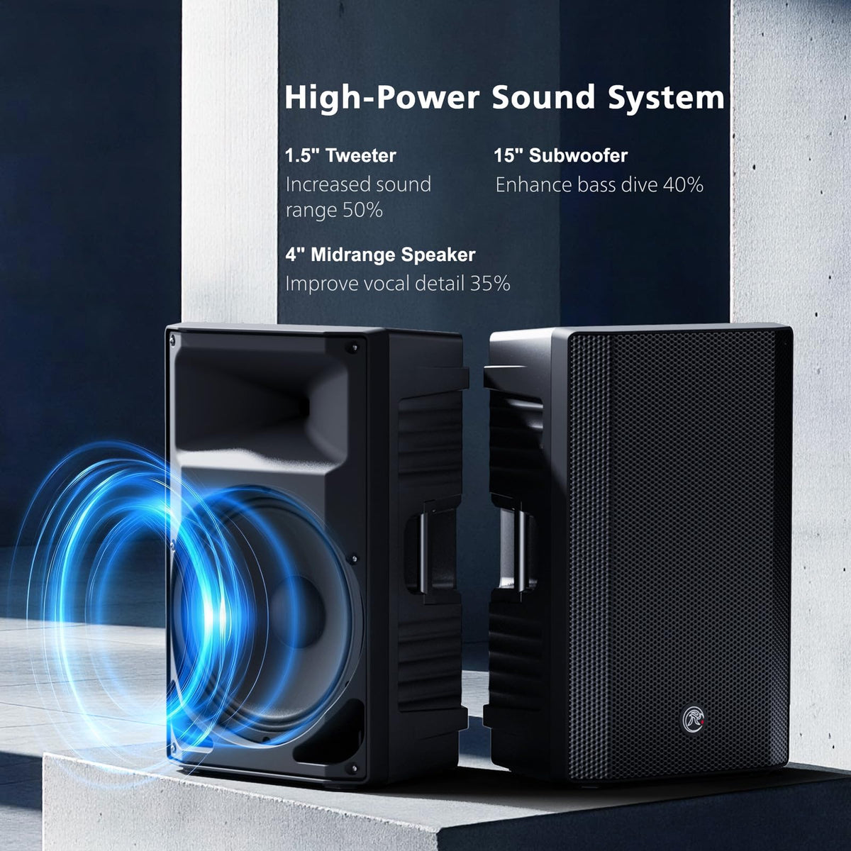 Dual 15" 2000W PA System with 2 Mic Inputs H73730