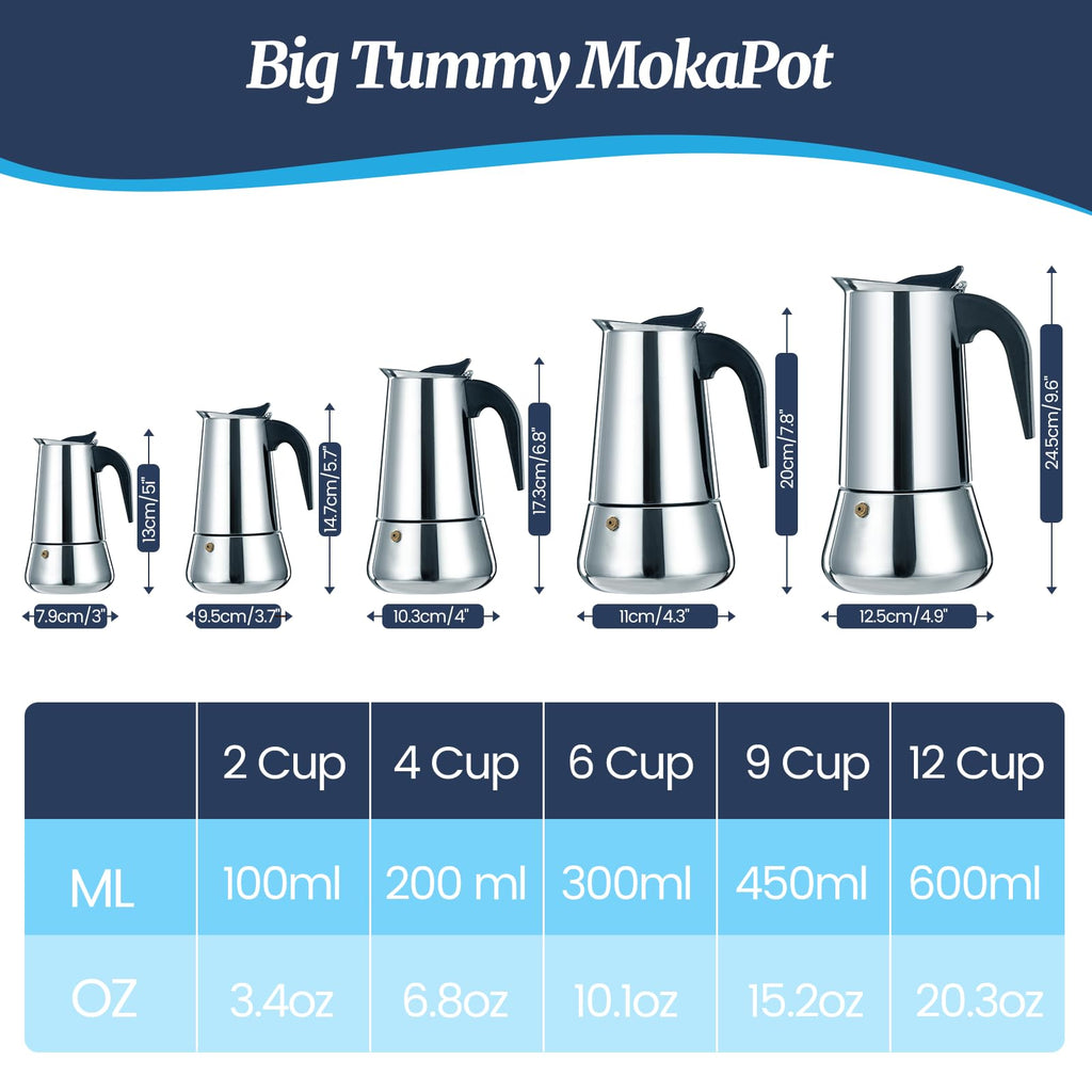 12 Cup Stainless Steel Moka Pot S4489