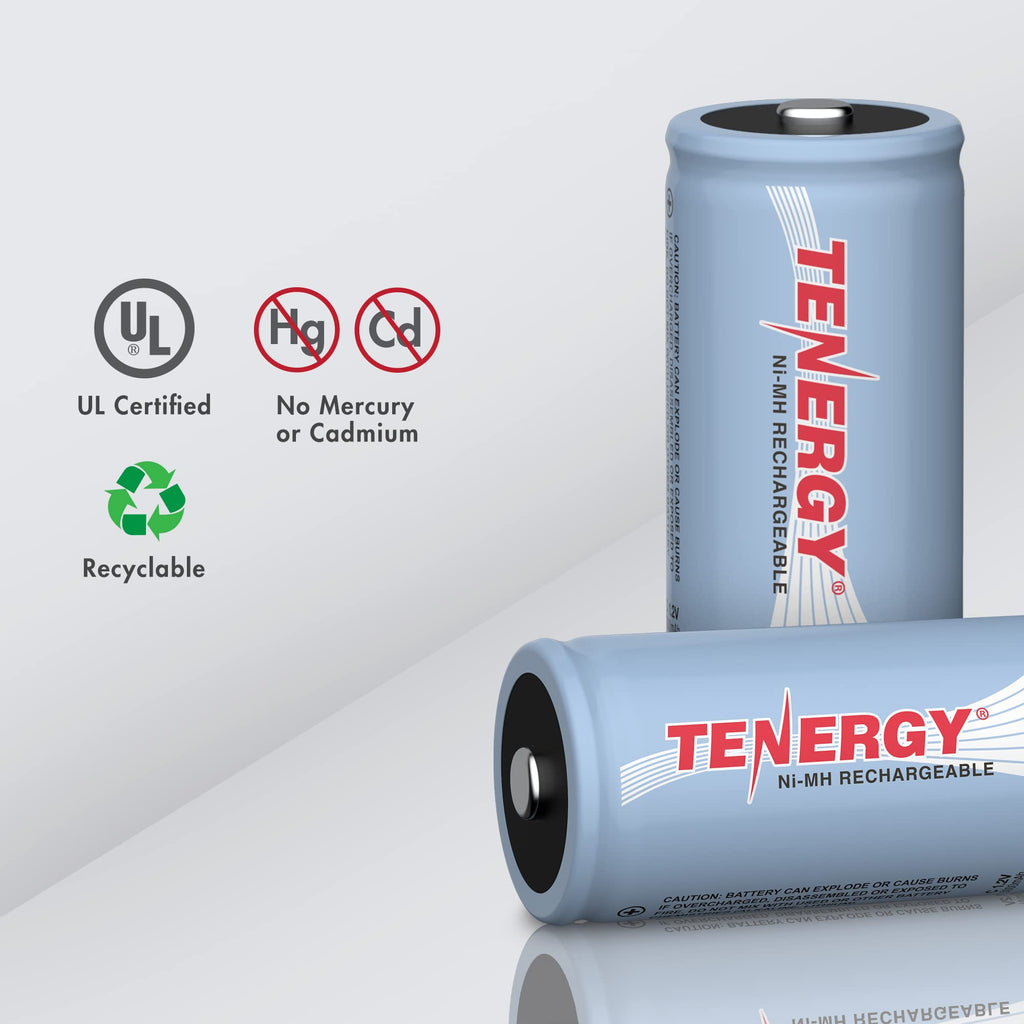 Rechargeable C Batteries and LCD Smart Battery Charger, 4 Pack F99698
