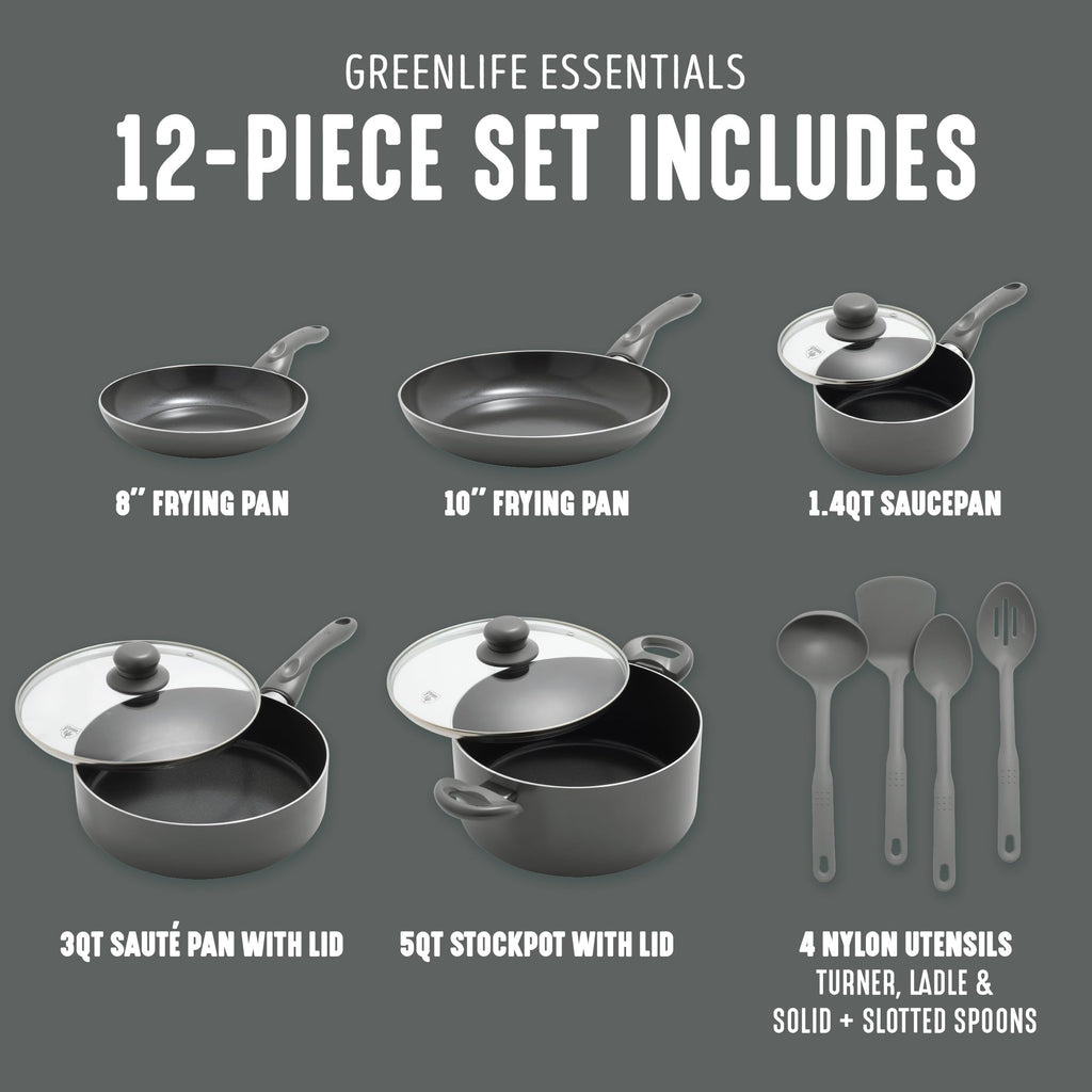 12 Piece Ceramic Nonstick Cookware Set K246223