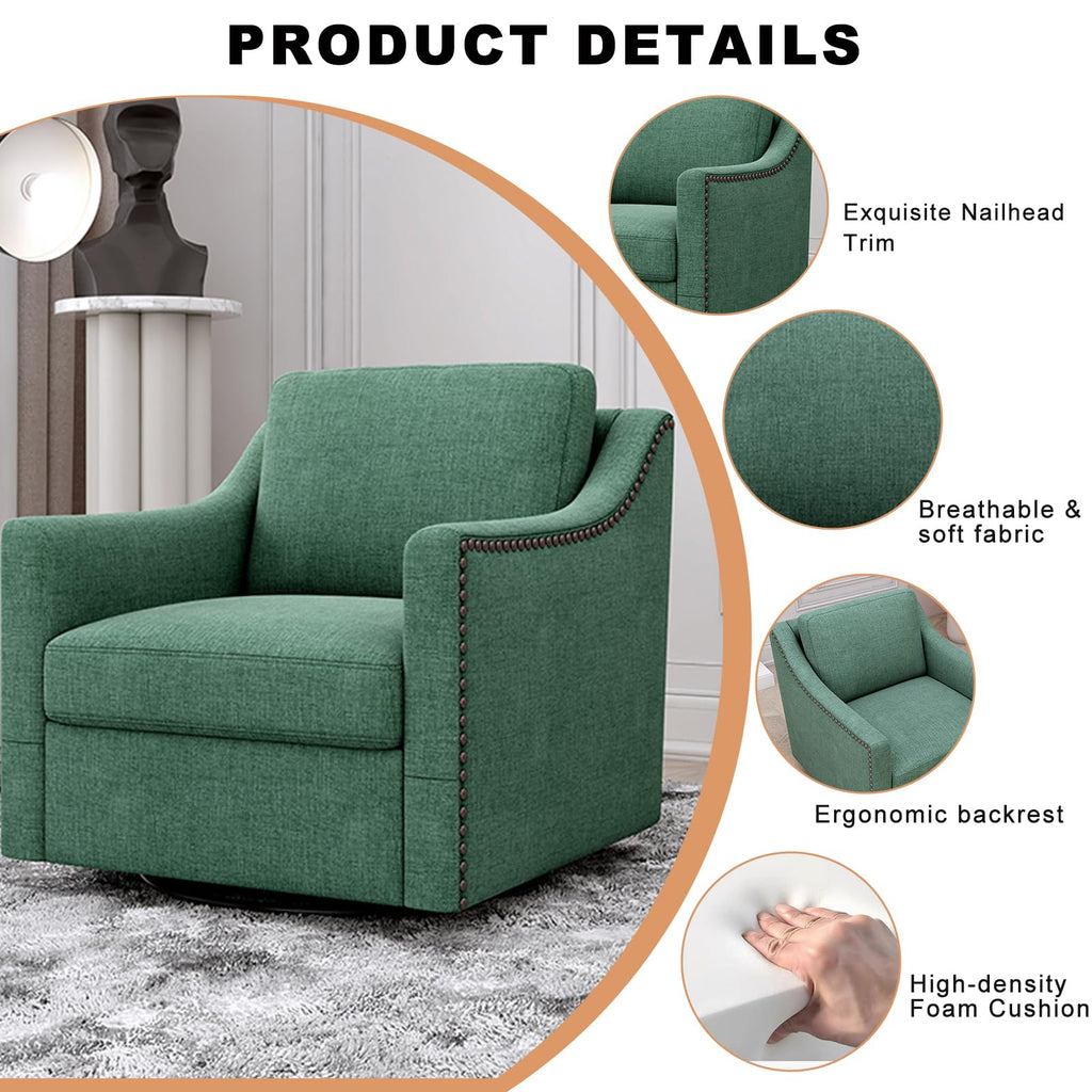 Swivel Accent Chair Set of 2 Green Armchair P560281